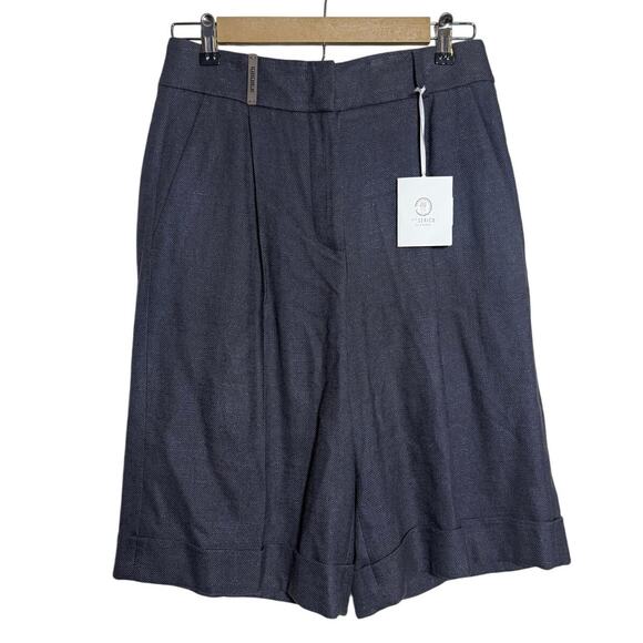 NWT Peserico Grey Linen Blend Bermuda Shorts Women’s Sz. 6 - Picture 3 of 12
